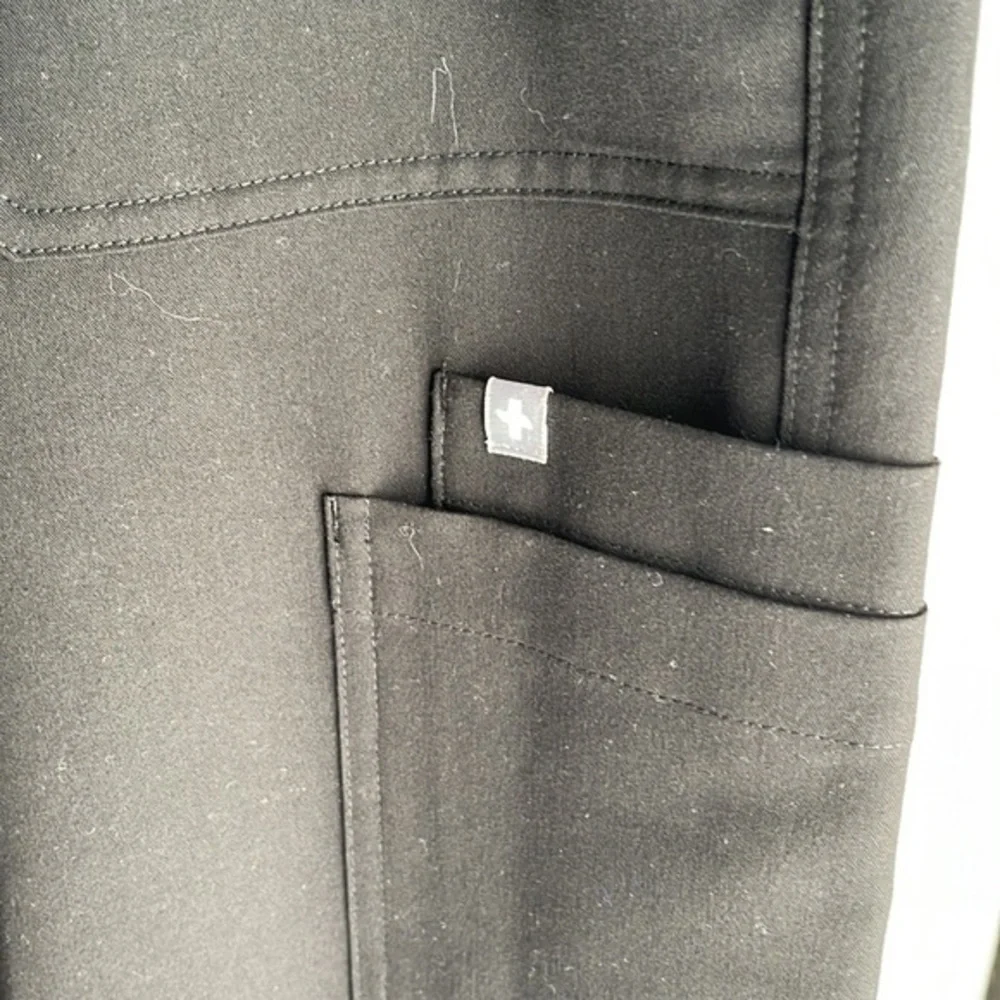 Figs Black Medical Nurse Doctor Hospital Scrub Pants Cargo Size Med EUC #6305